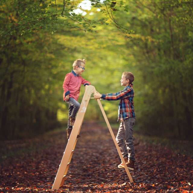 kinder portret in fine art style in urkerbos met schildersladder